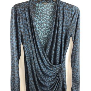 Ann Taylor small blue/black blouse. Size small
